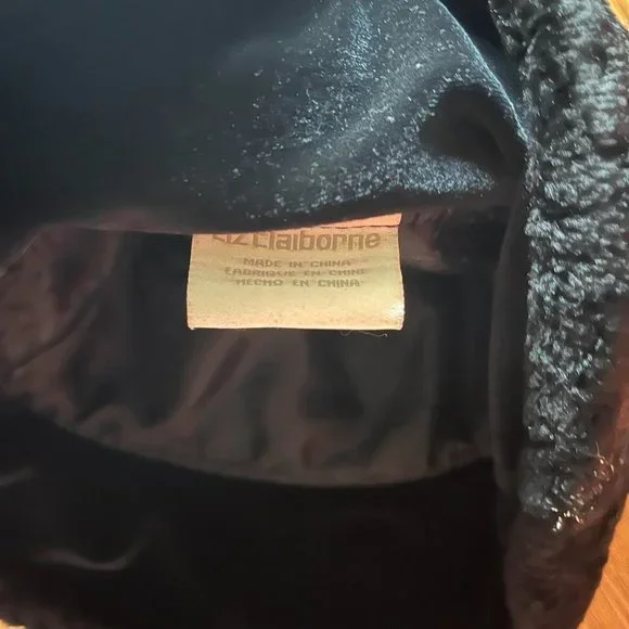 Liz Clairbone Vintage Black Fuzzy Buckethat glamorous - Picture 2 of 2